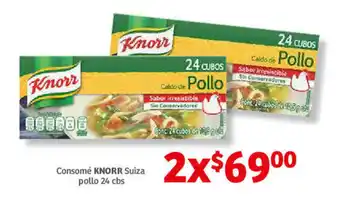 Soriana Híper Consome KNORR Suiza pollo 24 cbs oferta