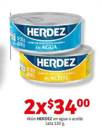 Soriana Híper Atun HERDEZ en agua o aceite lata 130g oferta