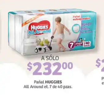 Soriana Híper Pañal HUGGIES All Around et. 7 de 40 pzas oferta
