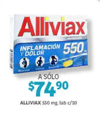 Soriana Híper ALLIVIAX 550 mg tab c/10 oferta