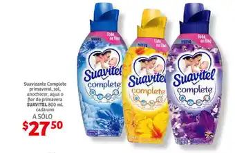 Soriana Híper Suavizante Complete primaveral, sol, anochecer, aqua o flor de primavera SUAVITEL 800 ml cada uno oferta