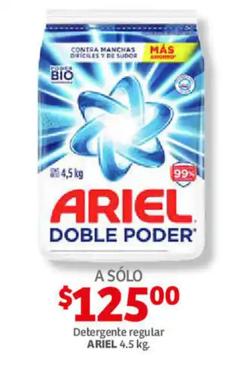 Soriana Híper Detergente regular ARIEL 4.5kg oferta