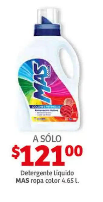 Soriana Híper Detergente liquido MAS ropa color 4.65l oferta