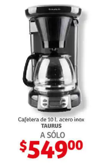 Cafetera de 10 t. acero inox TAURUS