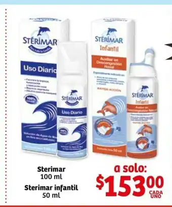 Soriana Mercado Sterimar 100 ml / Sterimar infantil 50 ml oferta