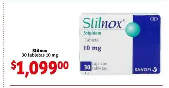 Soriana Mercado Stilnox 30 tabletas 10 mg oferta