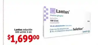 Lantus solucion 100 ui / ml 3 ml