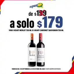 Super Q Vino i heart merlot o i heart cabernet sauvignon oferta
