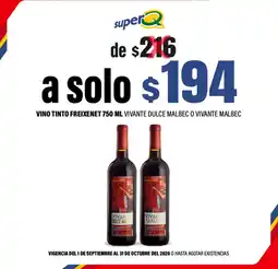 Super Q Vino tinto freixenet vivante dulce malbec o vivante malbec oferta