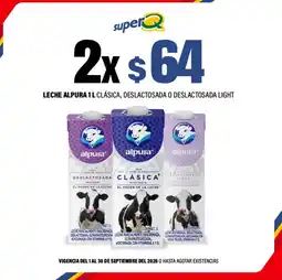 Super Q Leche alpura clásica, deslactosada o deslactosada light oferta