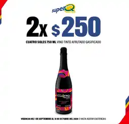 Super Q Cuatro soles vino tinto afrutado gasificado oferta