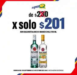Super Q Ron bacardí blanco o mango chile oferta