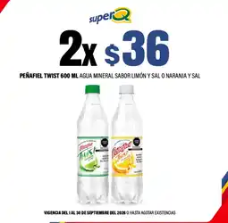 Super Q Penafiel twist agua mineral sabor limon y sal o naranja y sal oferta