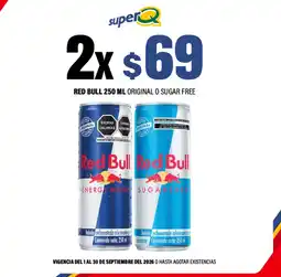 Super Q Red Bull original o sugar free oferta