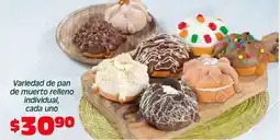Soriana Híper Variedad de pan de muerto relleno individual oferta