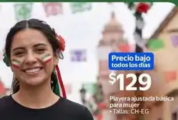 Walmart Playera ajustada básica para mujer oferta