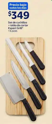 Walmart Expert Grill set de cuchillos + tabla de cortar oferta