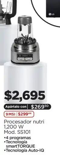 Chedraui Ninja procesador nutri 1,200 W oferta