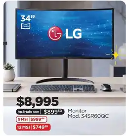 Chedraui LG Monitor Mod. 34SR60QC oferta