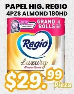 Guajardo Regio papel hig. regio 4pzs almond 180hd oferta