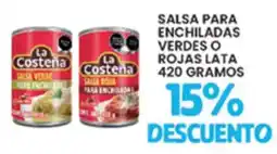 Alsuper La Costeña salsa para enchiladas verdes o rojas oferta