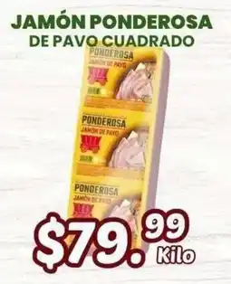 Guajardo Ponderosa jamón de pavo cuadrado oferta