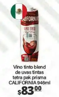 La Comer California - vino tinto blend de uvas tintas tetra pak prisma oferta