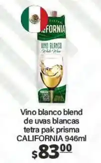 La Comer California - vino blanco blend de uvas blancas tetra pak prisma oferta