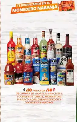 Fresko Sangritas, cocteles de tomate, margaritas, piñas coladas, cremas de coco y cocteles sin alcohol oferta