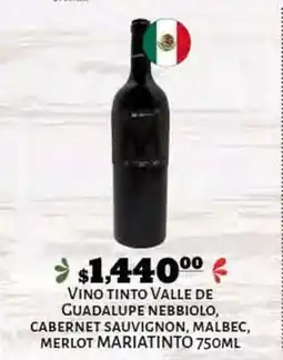 Fresko Vino tinto valle de guadalupe nebbiolo, cabernet sauvignon, malbec, merlot mariatinto oferta