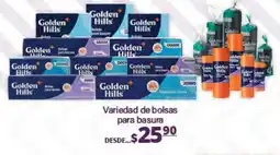 La Comer Golden Hills variedad de bolsas para basura oferta