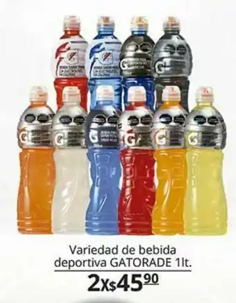 Variedad de bebida deportiva gatorade 1lt x2