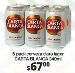 La Comer carta blanca cerveza clara lager oferta