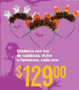 Soriana Híper Diadema con luz de calabaza, dulce o fantasma, cada una oferta