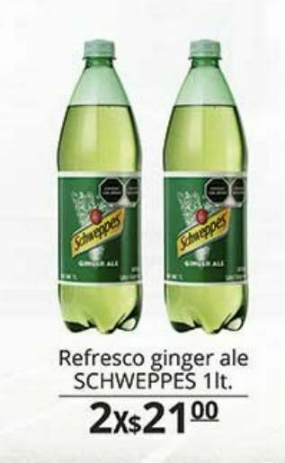 La Comer Refresco ginger ale schweppes 1lt x2 oferta
