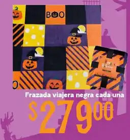 Soriana Híper Frazada viajera negra oferta