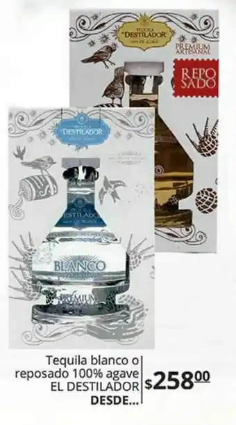 La Comer Tequila blanco o reposado 100% agave el destilador oferta