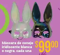 Soriana Híper Máscara de conejo iridiscente blanca o negra oferta
