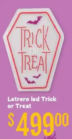 Soriana Híper Letrero led Trick or Treat oferta
