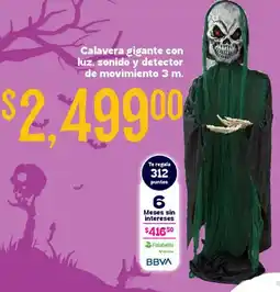 Soriana Híper Falabella Calavera gigante con luz, sonido y detector de movimiento 3 m. oferta