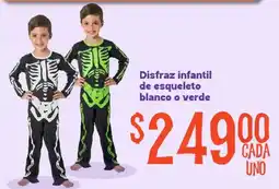 Soriana Mercado Disfraz infantil de esqueleto blanco o verde oferta
