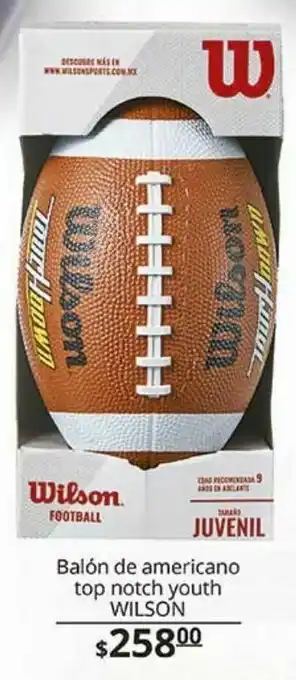 Balón de fútbol americano top notch youth wilson
