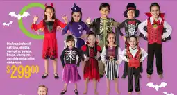 Soriana Híper Disfraz infantil catrina, diabla, vampira, pirata, bruja, vampiro, zombie niña/niño oferta