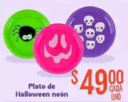 Soriana Mercado Plato de Halloween neón oferta