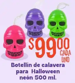 Soriana Mercado Botellín de calavera para Halloween neón oferta