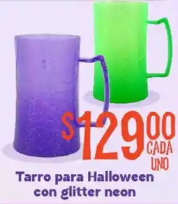 Soriana Mercado Tarro para Halloween con glitter neon oferta