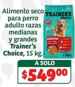Soriana Súper Trainer's Choice alimento seco para perro adulto razas medianas y grandes oferta