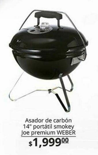 Asador de carbón 14" portátil smokey joe premium weber