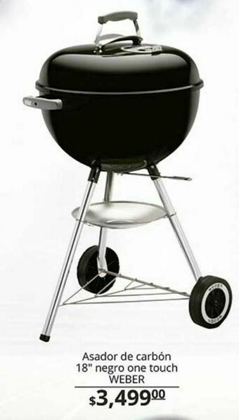 La Comer Asador de carbón 18" negro one touch weber oferta
