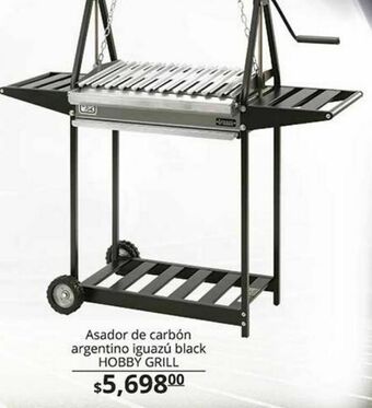 Asador de carbón argentino iguazú black hobby grill